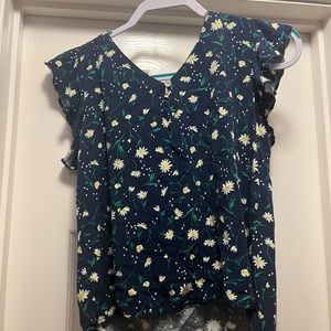 Navy floral top